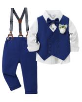Conjunto de roupas YALLET Toddler Baby Boy Gentleman 7-8 anos azul