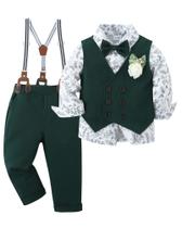 Conjunto de roupas YALLET Toddler Baby Boy Gentleman 8-9 anos verde