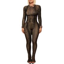 Conjunto de roupas YOUFE Snake Print Crop Top de manga comprida e calças Flare Conjunto de roupas YOUFE Snake Print Crop Top de manga comprida e calças Flare