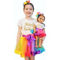 Conjunto de roupas ZITA ELEMENT Rainbow para boneca americana de 18 polegadas Conjunto de roupas ZITA ELEMENT Rainbow para boneca americana de 18 polegadas