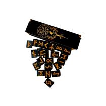 Conjunto de runas Viking, caixa de presente Talisman, 3x2,5 cm, MDF