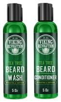 Conjunto de sabonete e condicionador de barba Viking Revolution Tea Tree Conjunto de sabonete e condicionador de barba Viking Revolution Tea Tree