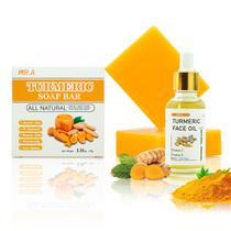 Conjunto de Sabonete MR.A com Açafrão e Óleo de Cúrcuma - Para Rosto e Corpo