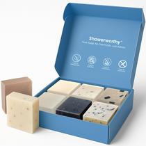 Conjunto de sabonete para presente Showerworthy Plant Based Natural 8 barras de 150 ml Conjunto de sabonete para presente Showerworthy Plant Based Natural 8 barras de 150 ml