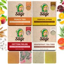 Conjunto de sabonetes Age of Sage Natural Bar para mulheres (pacote com 4)