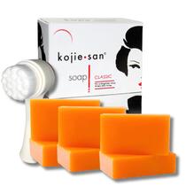 Conjunto de sabonetes Kojie San Skin Brightening com 6 barras de 65g e pincel