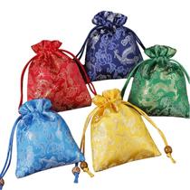 Conjunto de sacolas de presente de joias Brocade Dragon Pattern 11x14 cm (5 unidades)