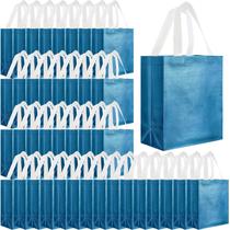 Conjunto de sacolas de presente Eccliy de 80 peças, sacola reutilizável brilhante com alças, sacolas de compras para casamento, Halloween, Ação de Graças e Natal (média, azul lago)