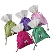 Conjunto de sacolas de presente Korean Candy-Color Slub Yarn 12 x 19 cm, 10 unidades