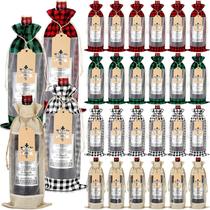 Conjunto de sacolas de presente para garrafas de vinho, estilo serapilheira, 28 unidades