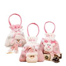 Conjunto de sacolas de presente, tecido de pelúcia, estilo Papai Noel, rosa, 19 x 21 cm (3 unidades) Conjunto de sacolas de presente, tecido de pelúcia, estilo Papai Noel, rosa, 19 x 21 cm (3 unidades)