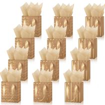 Conjunto de sacolas de presente Tenare Metallic Paper 10x7x11 cm, marrom, dourado Conjunto de sacolas de presente Tenare Metallic Paper 10x7x11 cm, marrom, dourado