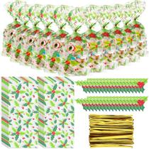 Conjunto de sacolas Gueevin Christmas Holly Treat 12,7 x 27,5 cm 150 unidades Conjunto de sacolas Gueevin Christmas Holly Treat 12,7 x 27,5 cm 150 unidades