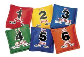 Conjunto de Sacos de Feijão Numéricos Trilingues Sportime 6 Cores Conjunto de Sacos de Feijão Numéricos Trilingues Sportime 6 Cores