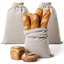 Conjunto de sacos de pão Ouligay Linen Drawstring Sourdough, pacote com 2 unidades Conjunto de sacos de pão Ouligay Linen Drawstring Sourdough, pacote com 2 unidades