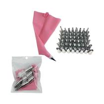 Conjunto De Sacos De Silicone Reutilizáveis Para Decoração De Bolos E Bicos De Aço Inoxidável Para