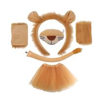 Conjunto De Saia E Faixa De Cabeça Com Orelhas E Cauda De Leão Para Adultos E Crianças, Fantasia De Conjunto De Saia E Faixa De Cabeça Com Orelhas E Cauda De Leão Para Adultos E Crianças, Fantasia De