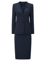 Conjunto de saia e terno Hobemty, blazers femininos de trabalho e negócios, azuis Conjunto de saia e terno Hobemty, blazers femininos de trabalho e negócios, azuis