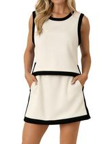 Conjunto de saia feminino Meyhad, colorido de verão, bloqueado com bolsos