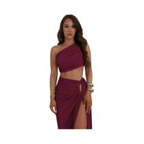 Conjunto De Saia Longa E Top De Verão Feminino Dulzura 2024 Para Festa, Clube E Férias