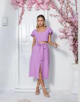 Conjunto de saia Midi lavanda Conjunto de saia Midi lavanda