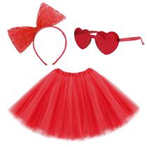 Conjunto de saia tutu Lainlight Adult para mulheres com óculos de sol vermelhos Conjunto de saia tutu Lainlight Adult para mulheres com óculos de sol vermelhos