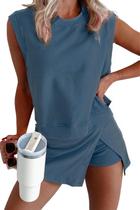 Conjunto de saias KevaMolly, roupas de viagem femininas de verão, azul marinho Conjunto de saias KevaMolly, roupas de viagem femininas de verão, azul marinho