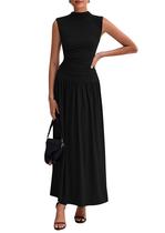 Conjunto de saias PRETTYGARDEN 2025, regata franzida de verão, saia maxi