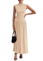 Conjunto de saias PRETTYGARDEN 2025, regata franzida de verão, saia maxi