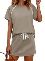 Conjunto de saias Yousify, blusa feminina de manga curta e saia de verão