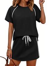 Conjunto de saias Yousify, blusa feminina de manga curta e saia de verão