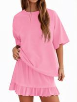 Conjunto de saias Yousify para mulheres, roupas de verão, rosa, casual, L