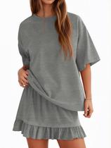 Conjunto de saias Yousify Summer para mulheres Grey Lounge, 2 peças, 2GG