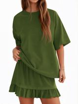 Conjunto de saias Yousify Summer para mulheres, verde militar, 2 peças