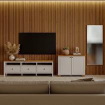 Conjunto de Sala 3 Peças com 1 Rack, 1 Armário e 1 Espelho Ananda CabeCasa MadeiraOriginals Conjunto de Sala 3 Peças com 1 Rack, 1 Armário e 1 Espelho Ananda CabeCasa MadeiraOriginals