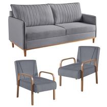 Conjunto de Sala de Estar 1 Sofá Dois Lugares Persa e 2 Poltronas Ágata