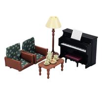 Conjunto de sala de estar Dollhouse Furniture, 8 unidades em escala 1/12
