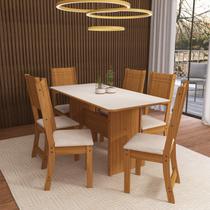 Conjunto de Sala de Jantar 1 Mesa Tampo Retangular MDF 6 Cadeiras Atenas Conjunto de Sala de Jantar 1 Mesa Tampo Retangular MDF 6 Cadeiras Atenas