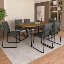 Conjunto de Sala de Jantar 6 Cadeiras Concept Carraro Freijó Preto