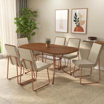 Conjunto de Sala de Jantar 6 Cadeiras Solare Carraro Freijó Rosê Conjunto de Sala de Jantar 6 Cadeiras Solare Carraro Freijó Rosê