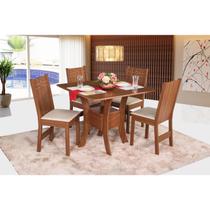 Conjunto de Sala de Jantar Amanda com 4 Cadeiras Elane