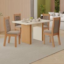 Conjunto de Sala de Jantar Analice 1,20 com 4 Cadeiras 100 MDF