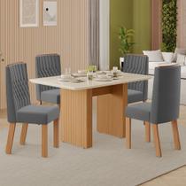 Conjunto de Sala de Jantar Brescia 1,20 com 4 Cadeiras Dior 100 MDF Conjunto de Sala de Jantar Brescia 1,20 com 4 Cadeiras Dior 100 MDF