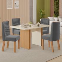 Conjunto de Sala de Jantar Brescia 1,20 com 4 Cadeiras Dior 100 MDF