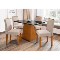 Conjunto De Sala De Jantar Jasmin Com Mesa De 1,20m e 4 Cadeiras Ana New Ceval