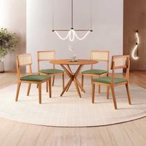 Conjunto de Sala de Jantar Mesa 100 Cm com 4 Cadeiras Ava Conjunto de Sala de Jantar Mesa 100 Cm com 4 Cadeiras Ava