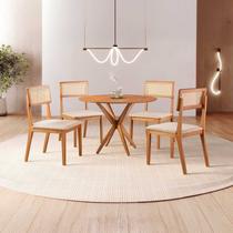 Conjunto de Sala de Jantar Mesa 100 Cm com 4 Cadeiras Ava