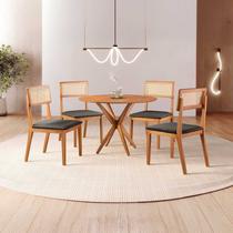 Conjunto de Sala de Jantar Mesa 100 Cm com 4 Cadeiras Ava
