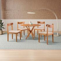 Conjunto de Sala de Jantar Mesa 100cm com 4 Cadeiras Aurora