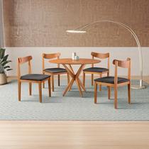 Conjunto de Sala de Jantar Mesa 108 Cm com 4 Cadeiras Aurora